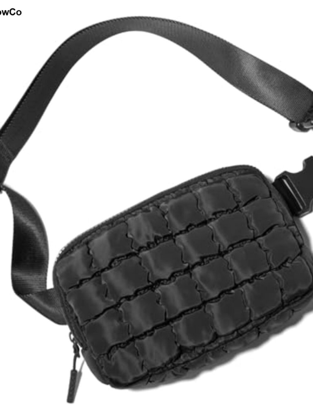 Puffer Crossbody Bag Belt Bag Adjustable Straps Quilted Nylon Fanny Pack
